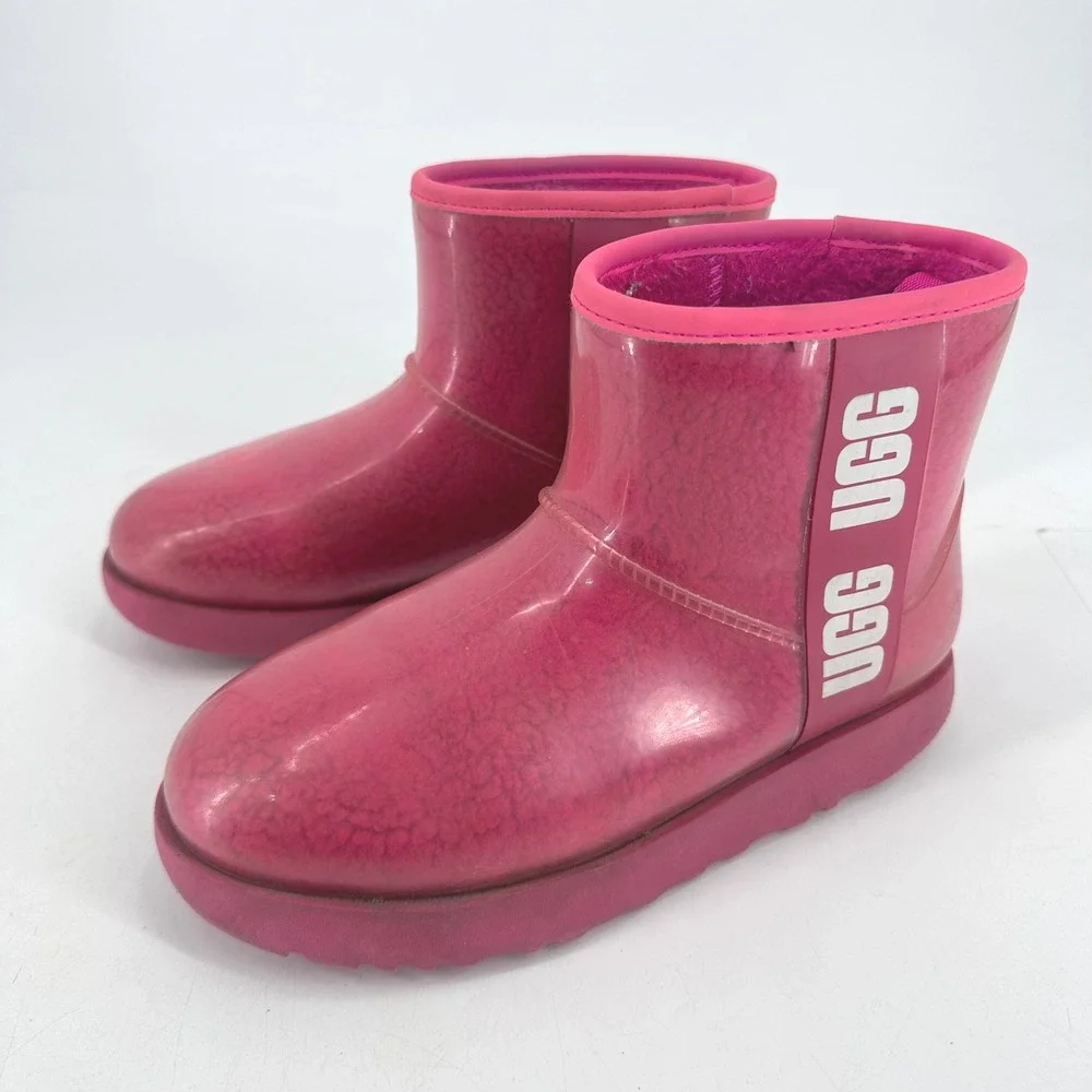 UGG Australia Women's Pink Jelly Rain Boots Size 7